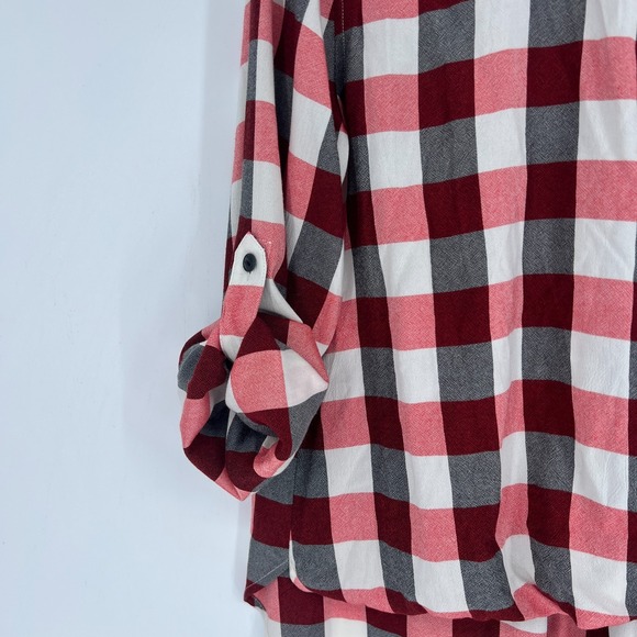 Rag & Bone Top Womens M Buffalo Plaid Red Checkered‎ Western Country - Picture 7 of 9